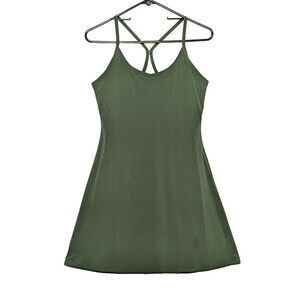 outdoor voices green exercise dress | Dresses | Outdoor Voices Forest Cross Back L off the shoulder sequin dress